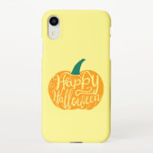 Gelukkige Halloween-belettering op gesneden pompoe iPhone Hoesje (Achterkant)