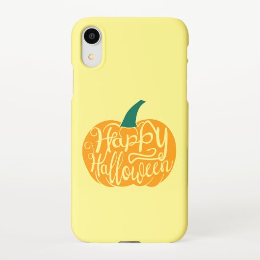 Gelukkige Halloween-belettering op gesneden pompoe iPhone Hoesje (Achterkant)