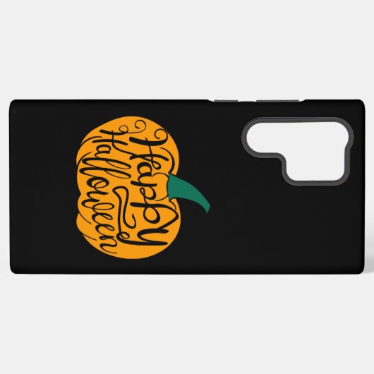 Gelukkige Halloween-belettering op gesneden pompoe Samsung Galaxy Hoesje (Achterkant horizontaal)