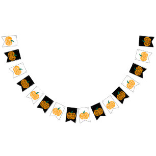 Gelukkige Halloween-belettering op gesneden pompoe Vlaggetjes