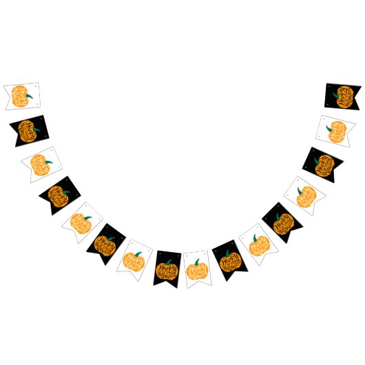 Gelukkige Halloween-belettering op gesneden pompoe Vlaggetjes (Alle)