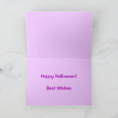 Gelukkige Halloween Black Bat op Violet Groeten Kaart (Binnen)