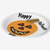 Gelukkige Halloween Boo lachende pompoen Papieren Bordje (Gekanteld)
