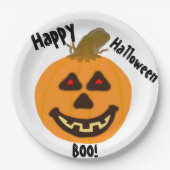 Gelukkige Halloween Boo lachende pompoen Papieren Bordje (Voorkant)