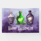 Gelukkige Halloween Brews en Boos Apothecary Banne Spandoek (Horizontaal)