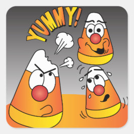Gelukkige Halloween Candy Corn jongens Vierkante Sticker