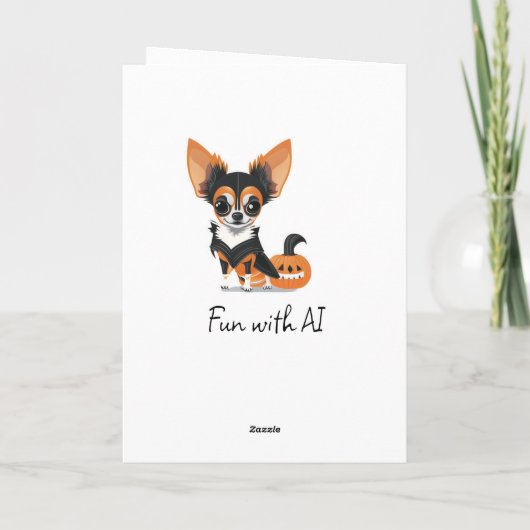 Gelukkige Halloween Chihuahua en Kleurplaat Kaart (Achterkant)