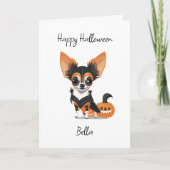 Gelukkige Halloween Chihuahua en Kleurplaat Kaart (Voorkant)