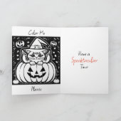 Gelukkige Halloween Chihuahua en Kleurplaat Kaart (Binnen)