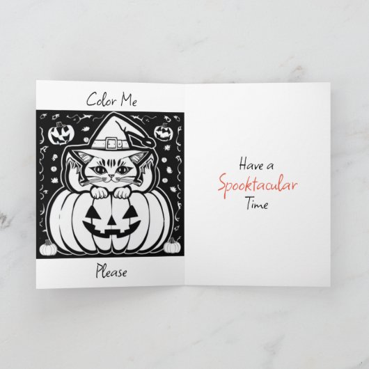 Gelukkige Halloween Chihuahua en Kleurplaat Kaart (Binnen)