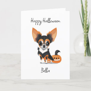 Gelukkige Halloween Chihuahua en Kleurplaat Kaart