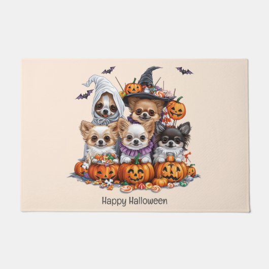 Gelukkige Halloween Chihuahua Honden Deurmat (Voorkant)