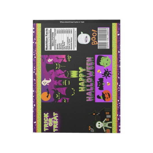 Gelukkige Halloween Chip Bag Wrappers Party Favori Notitieblok (Linkerzijde)