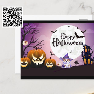 Gelukkige Halloween Corgi Witch Briefkaart