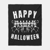 GELUKKIGE HALLOWEEN DANSEDERDE SKELETTEN FLEECE DEKEN (Voorkant)