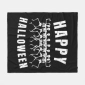 GELUKKIGE HALLOWEEN DANSEDERDE SKELETTEN FLEECE DEKEN (Voorkant (Horizontaal))