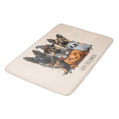 Gelukkige Halloween Duitse Herder Honden Badmat (Gekanteld)