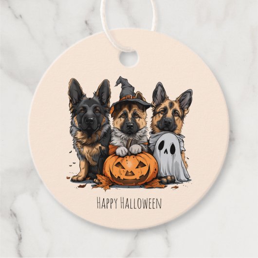 Gelukkige Halloween Duitse Herder Honden Bedankjes Labels (Voorkant)