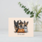 Gelukkige Halloween Duitse Herder Honden Briefkaart (Staand voorkant)