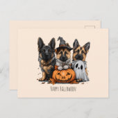 Gelukkige Halloween Duitse Herder Honden Briefkaart (Voorkant / Achterkant)