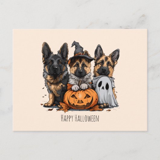 Gelukkige Halloween Duitse Herder Honden Briefkaart (Voorkant)