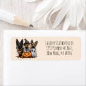 Gelukkige Halloween Duitse Herder Honden Etiket (Insitu)