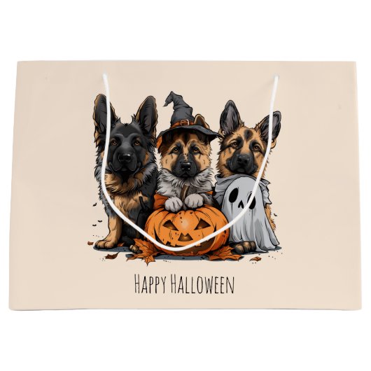 Gelukkige Halloween Duitse Herder Honden Groot Cadeauzakje (Voorkant)