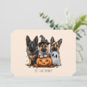 Gelukkige Halloween Duitse Herder Honden Kaart (Staand voorkant)