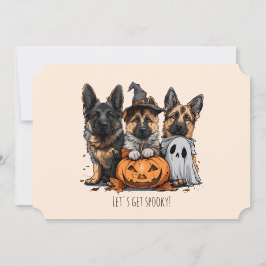Gelukkige Halloween Duitse Herder Honden Kaart (Voorkant)
