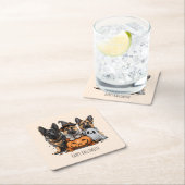 Gelukkige Halloween Duitse Herder Honden Kartonnen Onderzetters (Insitu)