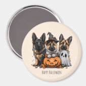 Gelukkige Halloween Duitse Herder Honden Magneet (Voorkant / Achterkant)