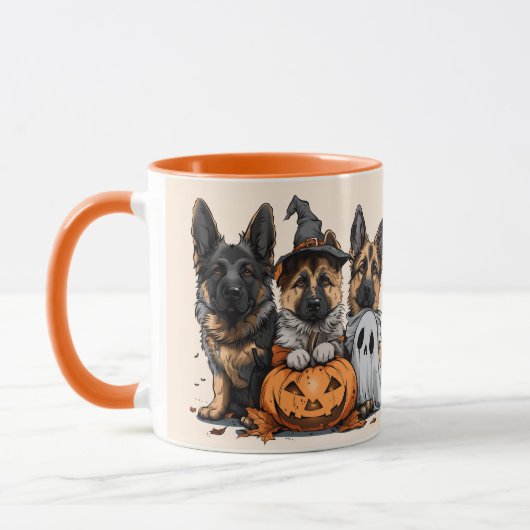 Gelukkige Halloween Duitse Herder Honden Mok (Links)