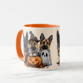 Gelukkige Halloween Duitse Herder Honden Mok (Voorkant links)
