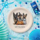 Gelukkige Halloween Duitse Herder Honden Papieren Bordje (Feest)