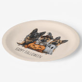Gelukkige Halloween Duitse Herder Honden Papieren Bordje (Gekanteld)