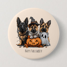 Gelukkige Halloween Duitse Herder Honden Ronde Button 7,6 Cm
