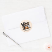 Gelukkige Halloween Duitse Herder Honden Ronde Sticker (Envelop)