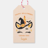 Gelukkige Halloween eenhoorn heks Cadeaulabel (Achterkant)