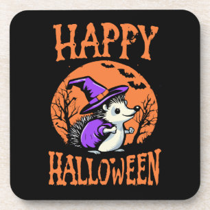 Gelukkige Halloween Egeltje Heks Bier Onderzetter