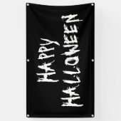 Gelukkige Halloween enge zwarte witte banner (Verticaal)