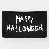 Gelukkige Halloween enge zwarte witte banner (Horizontaal)