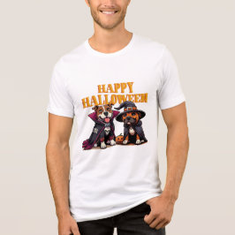 Gelukkige Halloween feesthond Tri-Blend Shirt