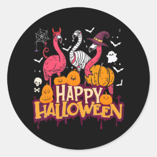 Gelukkige Halloween Flamingo Heks voor mama Ronde Sticker