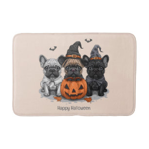 Gelukkige Halloween Franse Bulldogs Badmat