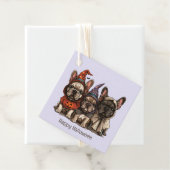 Gelukkige Halloween Franse Bulldogs Bedankjes Labels (In situ)