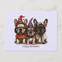 Gelukkige Halloween Franse Bulldogs Briefkaart