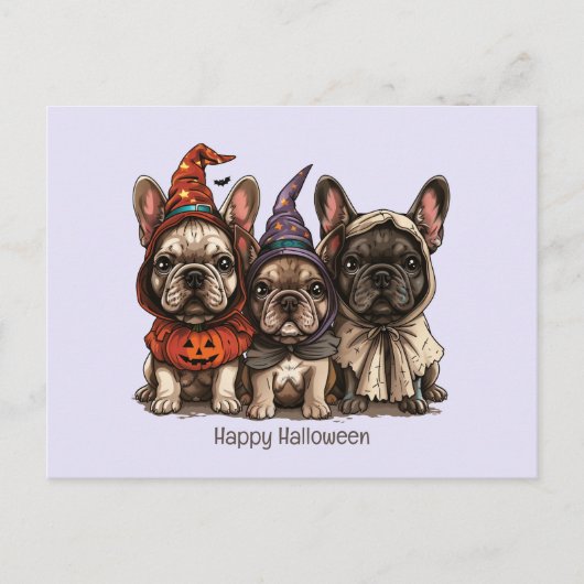 Gelukkige Halloween Franse Bulldogs Briefkaart (Voorkant)