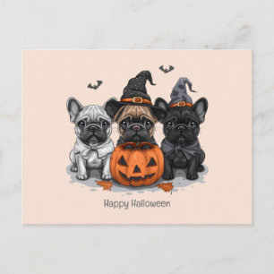 Gelukkige Halloween Franse Bulldogs Briefkaart