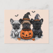Gelukkige Halloween Franse Bulldogs Briefkaart (Voorkant)