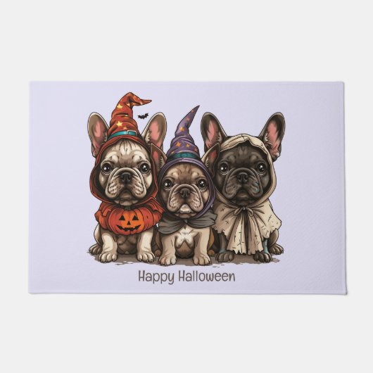 Gelukkige Halloween Franse Bulldogs Deurmat (Voorkant)